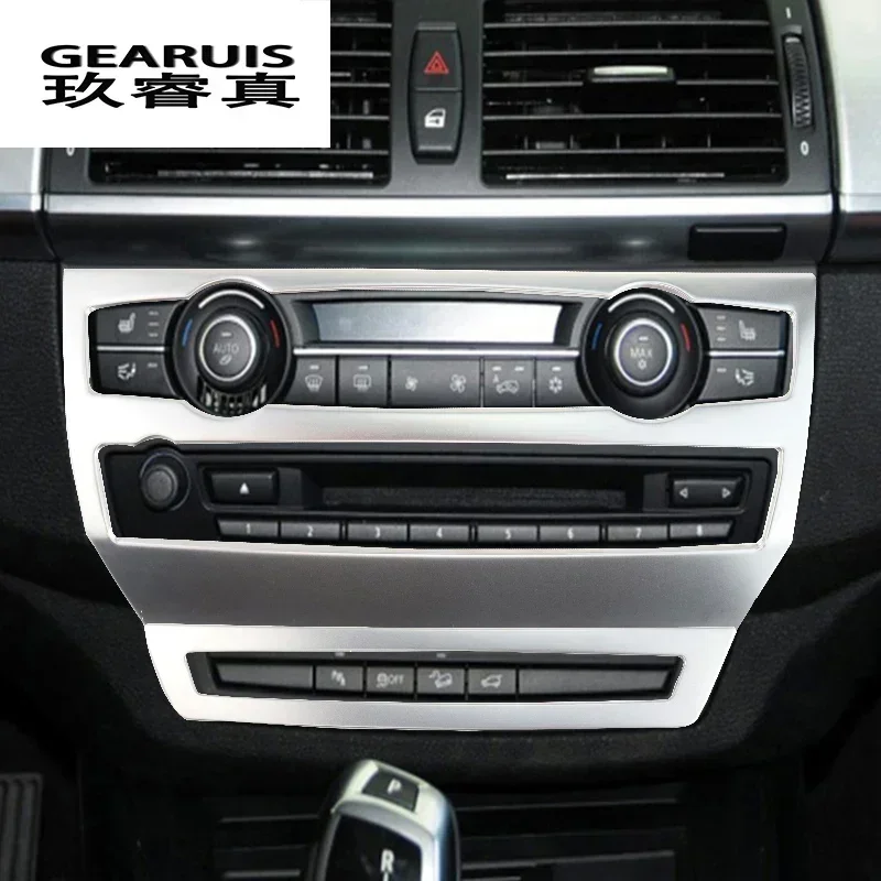 

Стайлинг автомобиля для BMW e70 e71 X5 X6 авто Интерьер AC CD контроль Декор Рамка панель украшение из нержавеющей стали Чехлы наклейки отделка