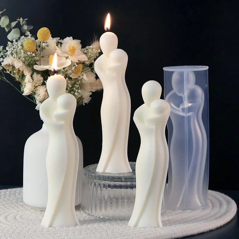 

Large 3D Mother and Child Silicone Candle Mold Carving Art Aromatherapy Plaster Home Decoration Mold Mother's Day Gift