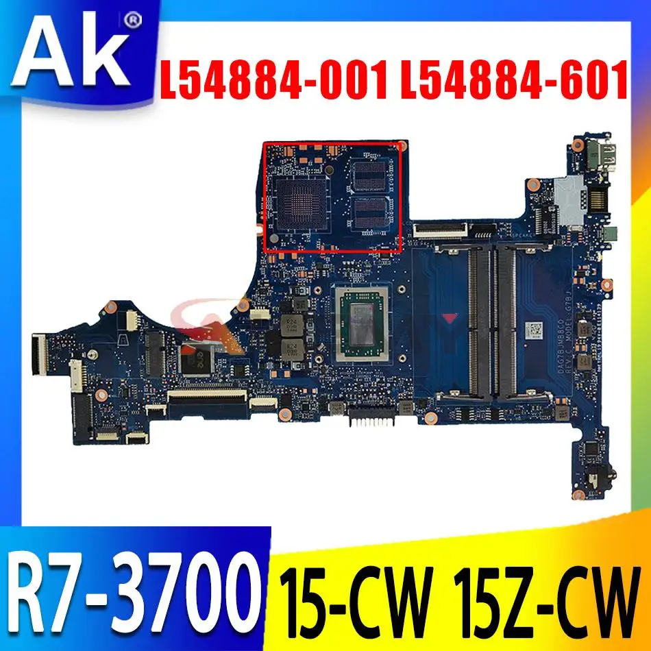 

L54884-001 L54884-601 For HP Pavillion 15-CW Laptop Motherboard 15Z-CW TPN-Q210 DAG7BJMB8C0 DAG7BFMB8D0 Mainboard W/ R7-3700