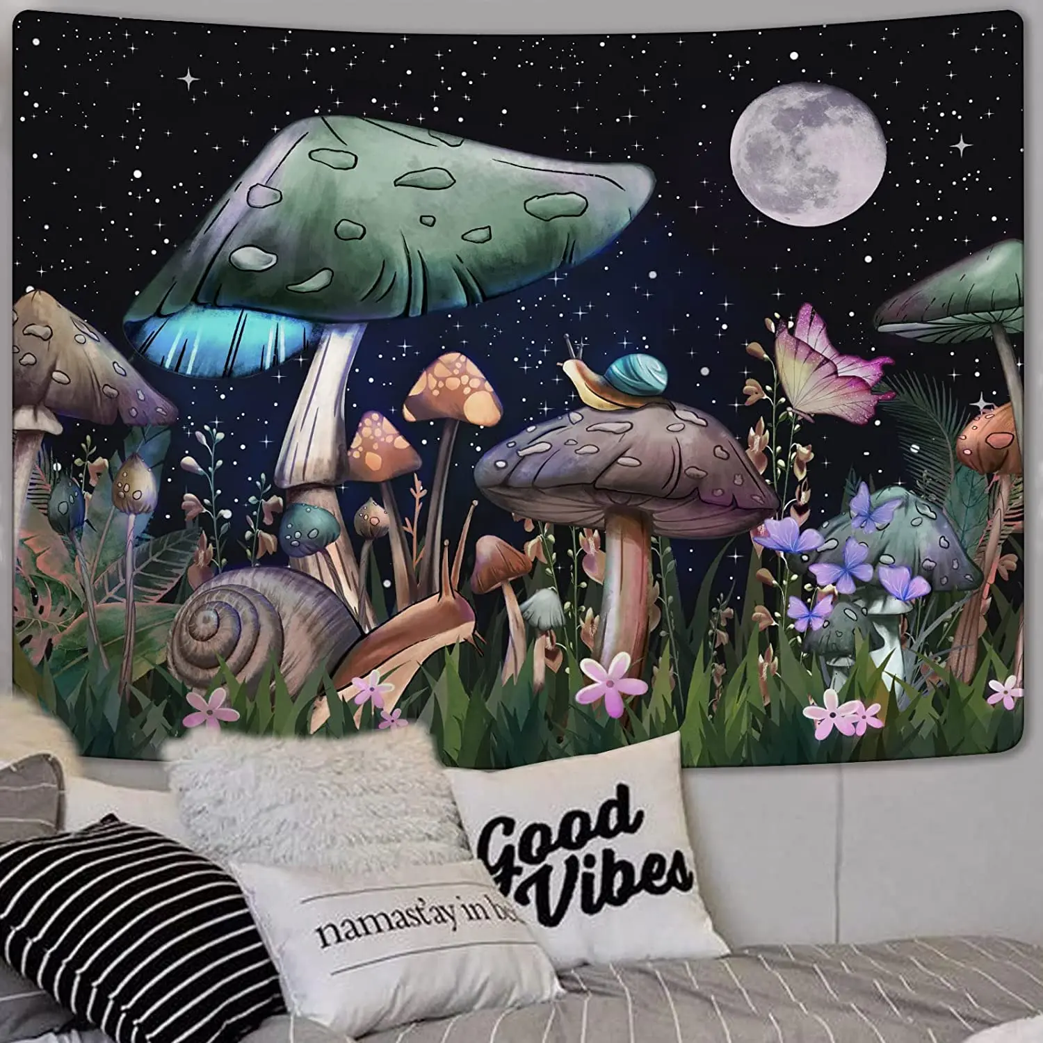 

Home Decor Magic Tapestry Wall Psychedelic Mushroom Tapestry Hippie Boho Cute Room Wall Hanging