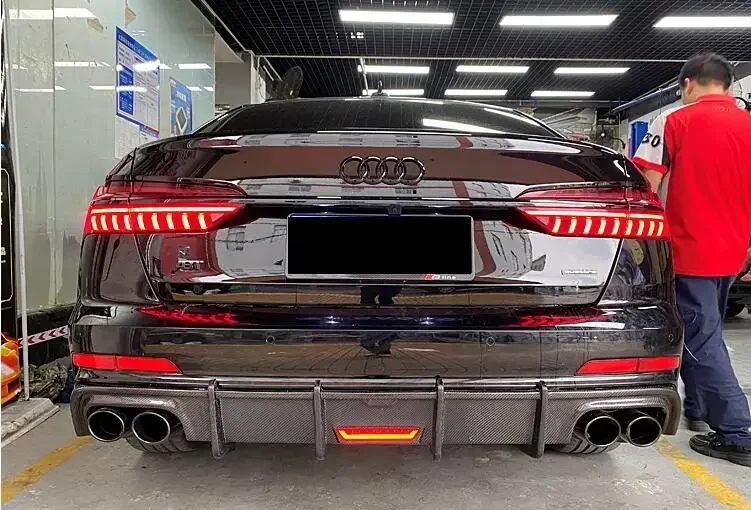 Диффузор заднего бампера для Audi A6 S6 SLINE C8 2019 2020 2021 2022 спойлер на дверь багажника из