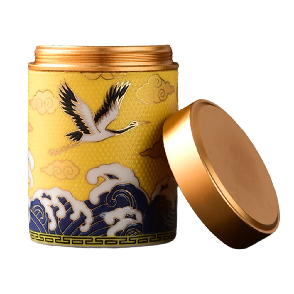 

1Pc Practical Tea Canister Tea Can with Lid Traditional Tea Storage Can