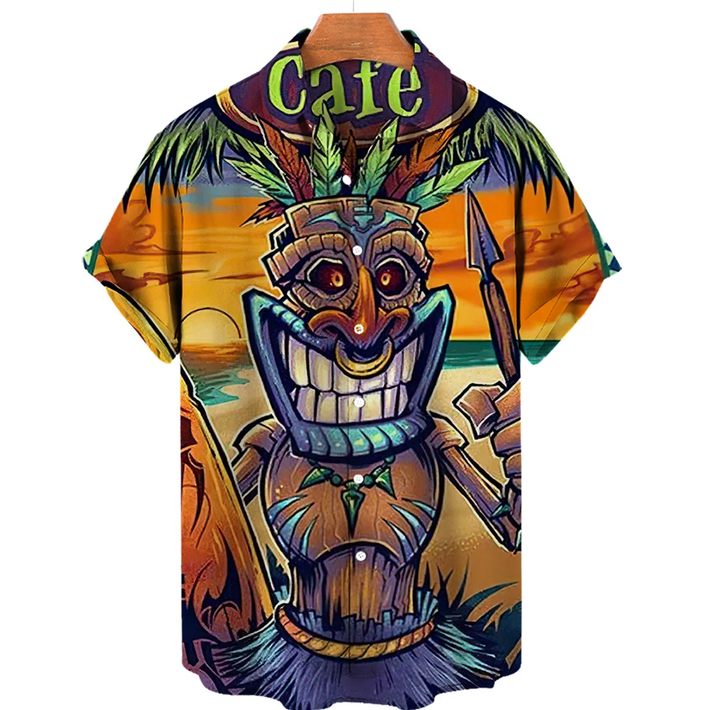 

Men's Cartoon Shirts 2022 Fashion Characters Button Up Hawaiian Shirts for Men Harajuku Streetwear Clothing Hip Hop Blouse Tops