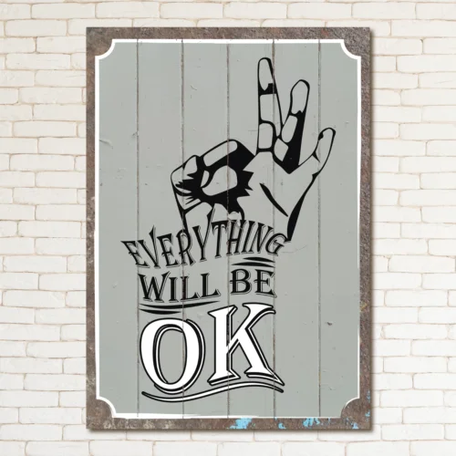 Фотообои в стиле ретро с металлическим знаком