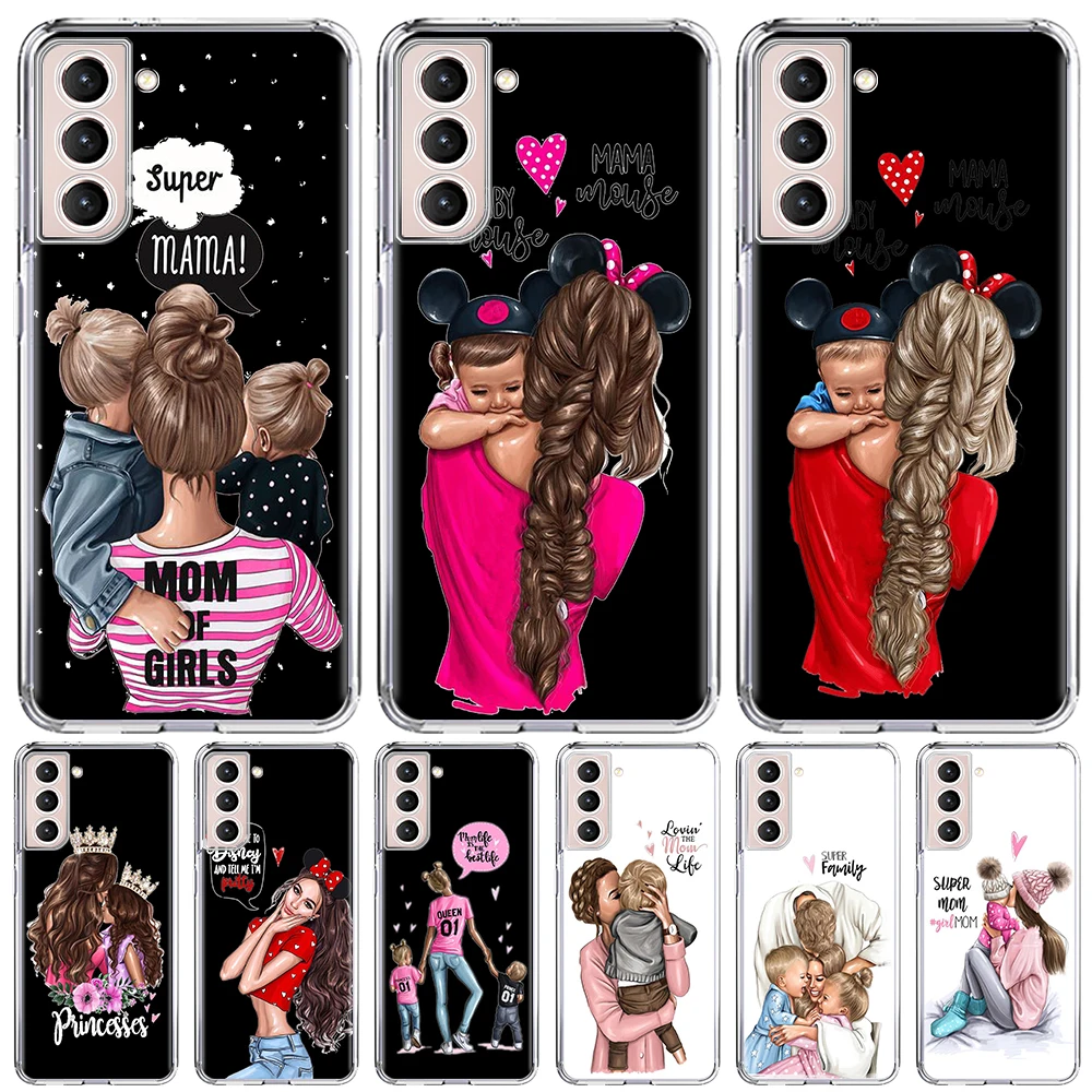 

Чехол для телефона Samsung Galaxy S22 Ultra S21 S20 FE, чехлы S10 5G S9 S8 Plus S10e S7 Edge, прозрачный чехол из ТПУ для мамы, девушки, папы