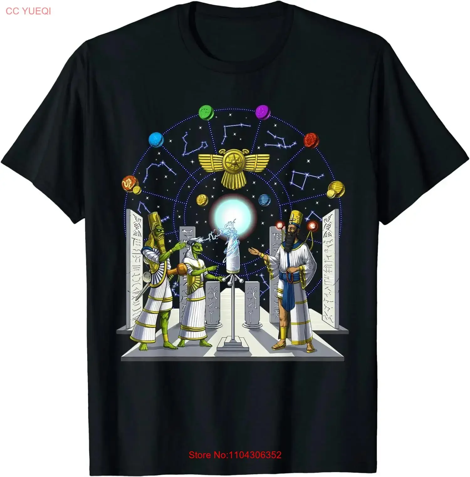НОВАЯ ОГРАНИЧЕННАЯ футболка Anunnaki Aliens Space Science Fiction Ancient Sumerian Gods с длинными или