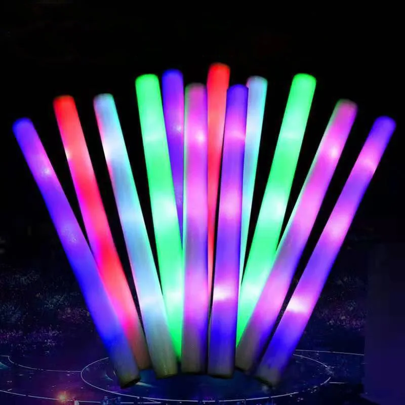 

5pc Sponge Fluorescent Stick Colorful LED Glowing Stick Concert Supplies Happy Luminous Birthday Party Decor Kids Favor Gift