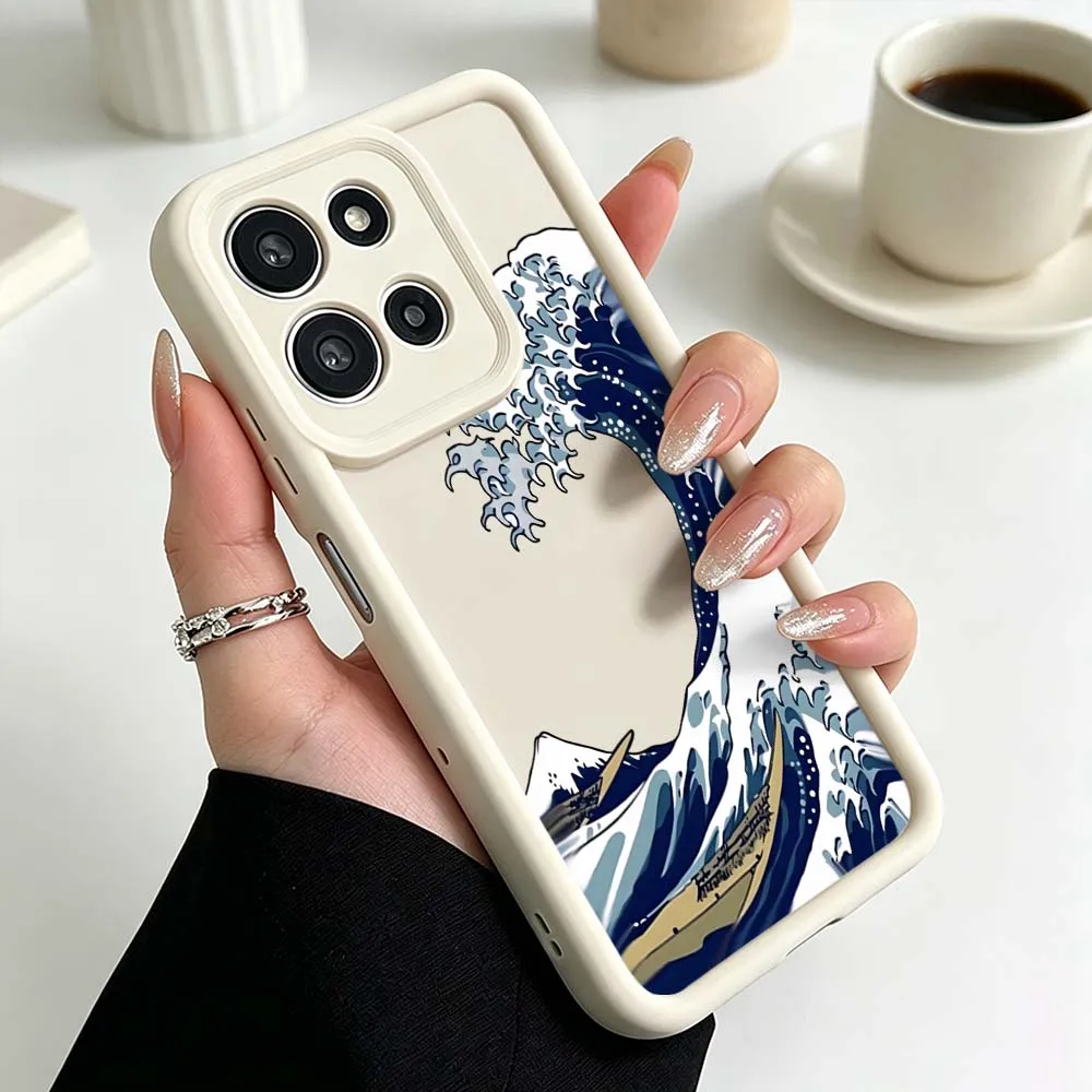 Фото Чехол для телефона с волнообразным узором для Motorola Moto G86 G85 G75 G56 G35 G24 G06 Edge 70 60 50 Fusion Eye Ladder №3