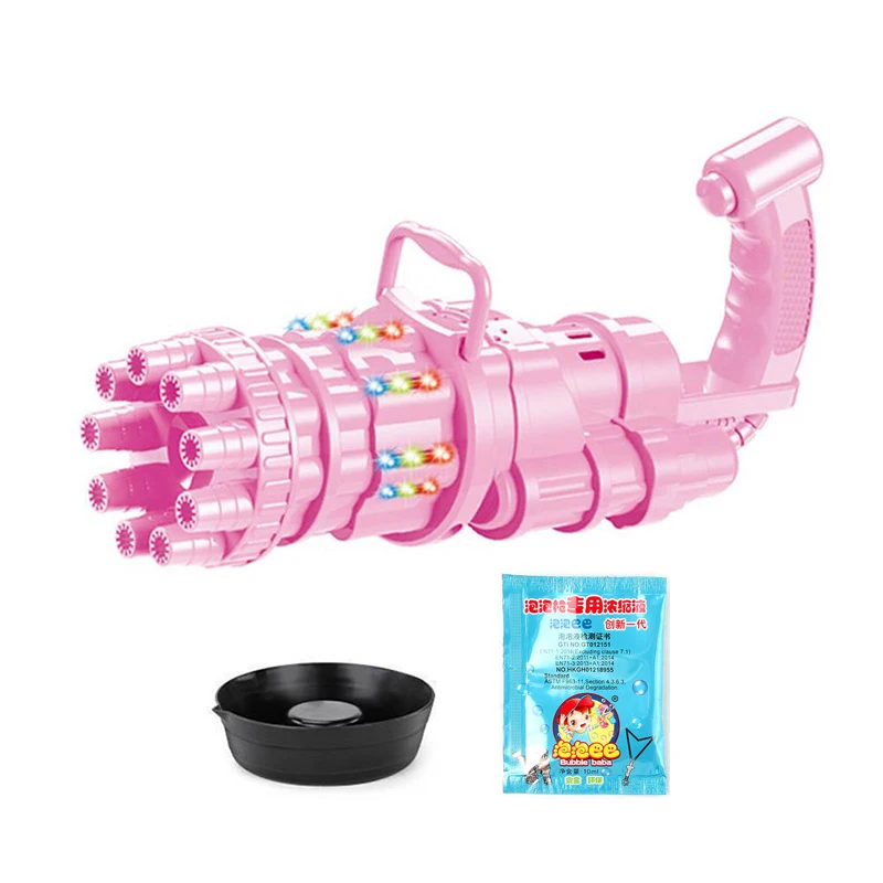 

New Kids Automatic Gatling Bubble Gun Soap Bubbles Machine Summer Gatling Blower Bath Toys Outdoor Party Wedding Bubble