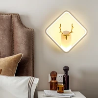 nordic wall lamps led bedroom bedside lamp simple modern background wall lights living room corridor stair fixture creativity