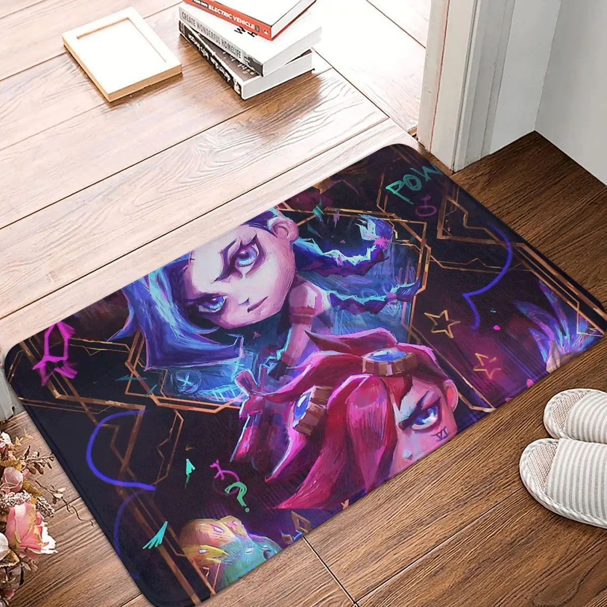

Arcane League of Legends Anime Bedroom Mat Cute Cool Jinx Doormat Kitchen Carpet Entrance Door Rug Home Decoration
