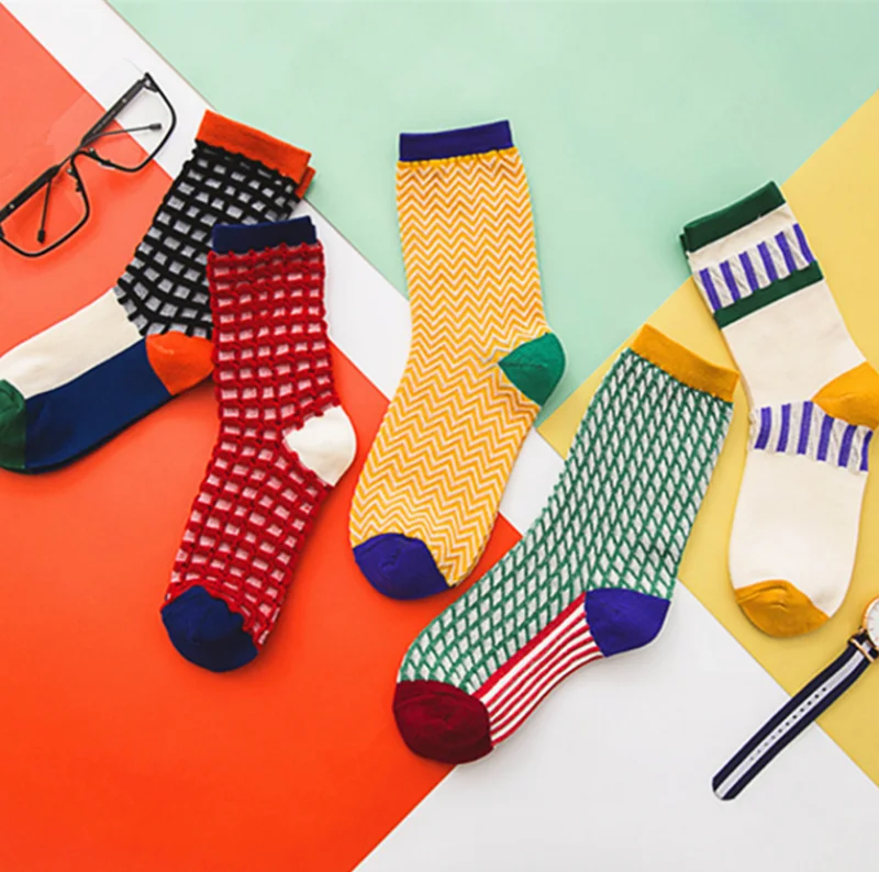 

Fairy Tale Fashion Bump Three-Dimensional Texture Cotton Women's Socks Color Irregular Pattern Mid-Tube Couple Socks Yoga Socks