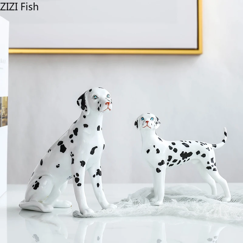 Скульптура далматинцев украшение для стола статуэтка собаки керамические