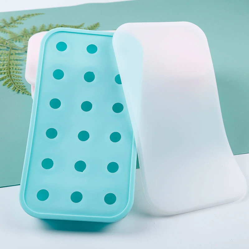 

18 Grid 3d Round Ice Cube Mold Silicone Maker Ice Tray Mould Reusable Food Grade With Lids For Summer Party Juice Wine DIY Tool