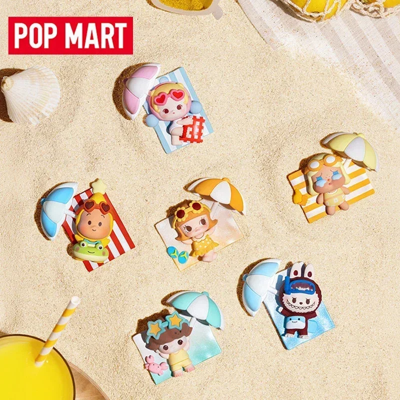 Фото POP MART POP BEAN Серия «Островной Отпуск» Магнит на холодильник, Слепая коробка, Сюрприз-пакет, Милая мини-кукла, Аниме-фигурка, Настольное украшение №2