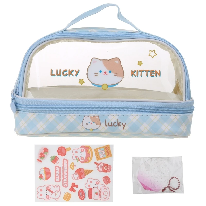 

DXAB Cute Pencil for Marker Pen Clear Zipper Pencil Pouch Transparent Pen Pouch