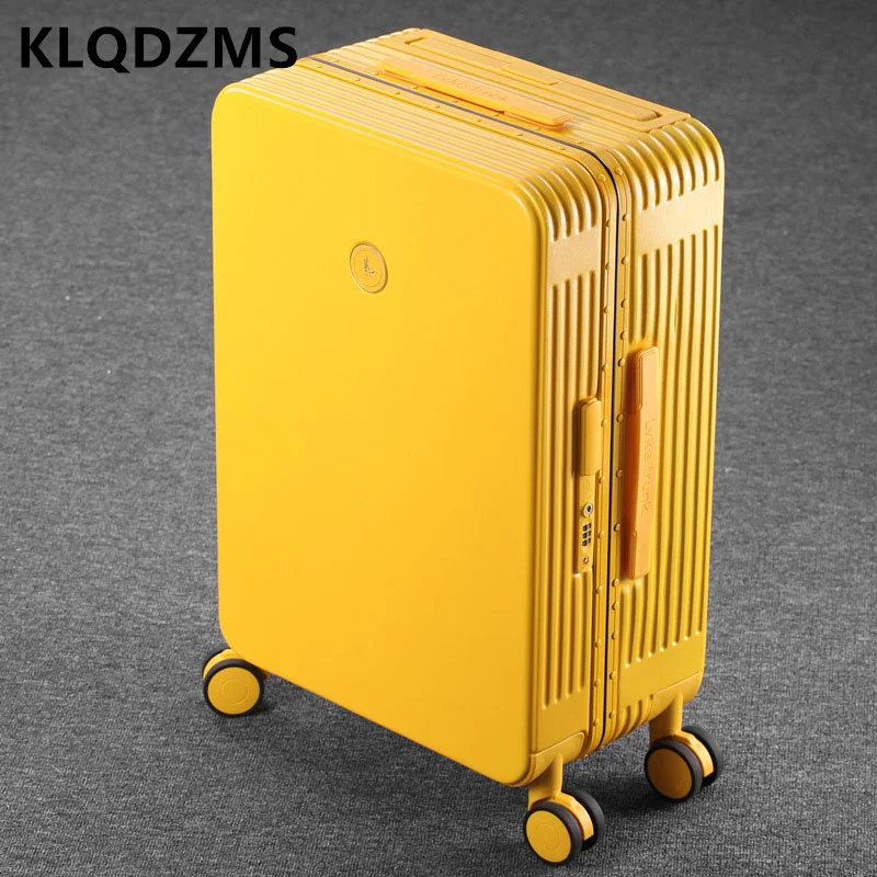 

KLQDZMS 20"24"26"29 Inch The New Men's Boarding Trolley Suitcase Aluminum Frame Universal Wheel Ladies Portable Password Luggage