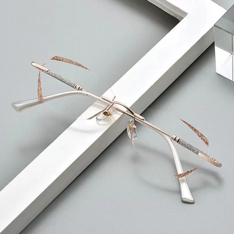 Высококачественные очки для чтения, женские ультралегкие прямоугольные очки без оправы, очки HD с защитой от синего света