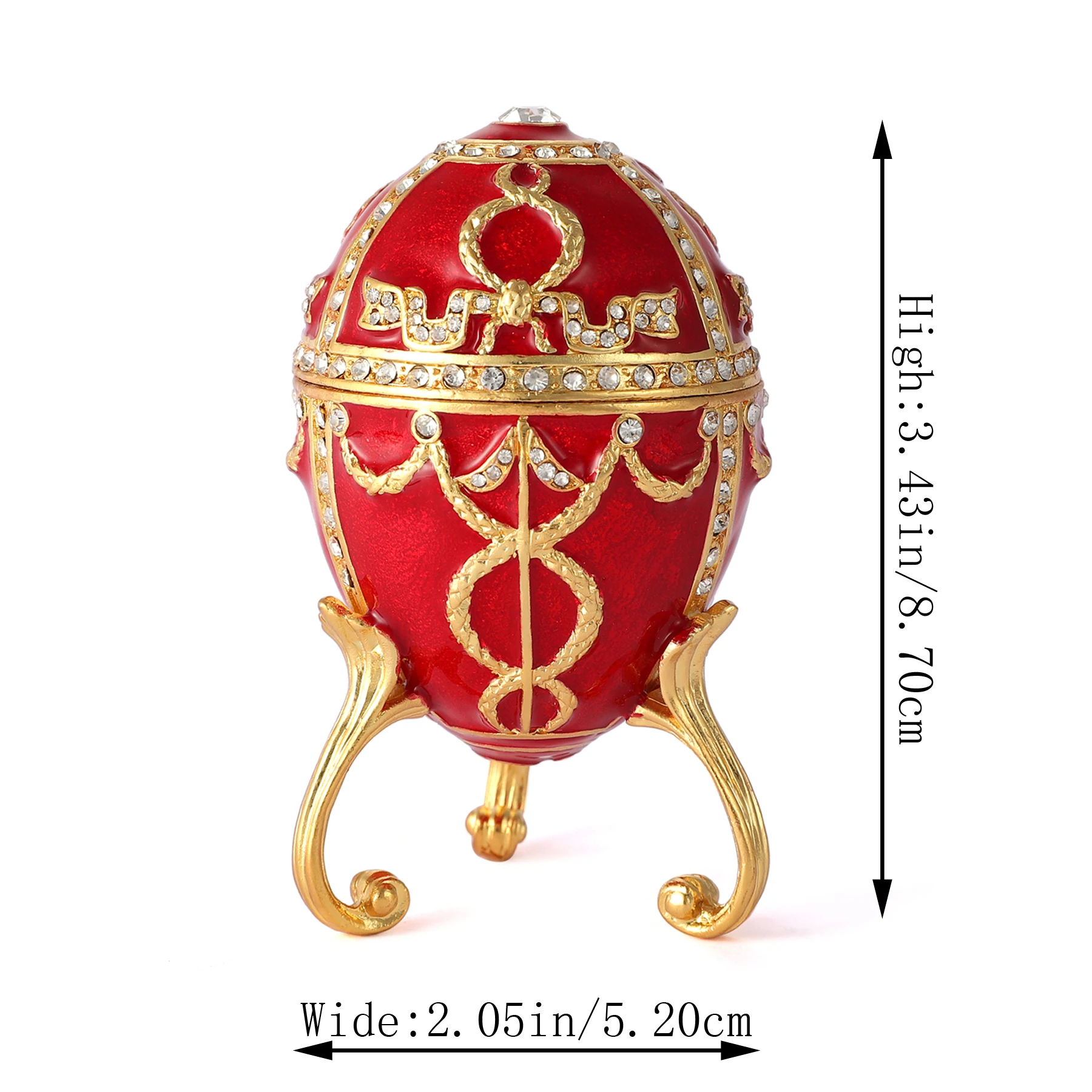 

QIFU металлическое красное яйцо Faberge для шкатулки для драгоценностей