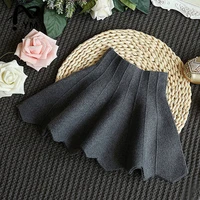 new 2022baby toddler childrens clothing girls knit skirt bottoming princess pleated skirts for kids solid fashion skirt