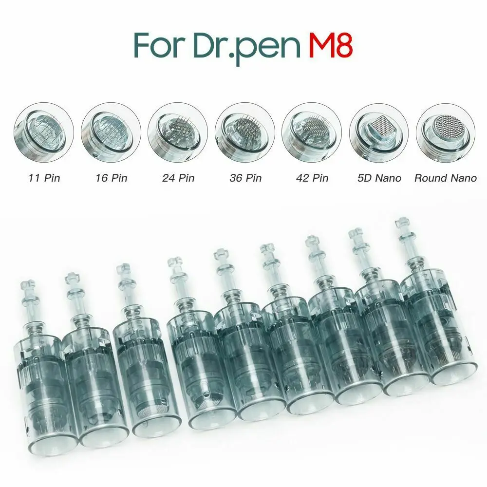 

10 Pcs Dr.Pen M8 Needle Cartridges Derma Stamp Micro Needles 11Pin/16Pin/24Pin/36Pin/42Pin/5D Nano Round Microneedles
