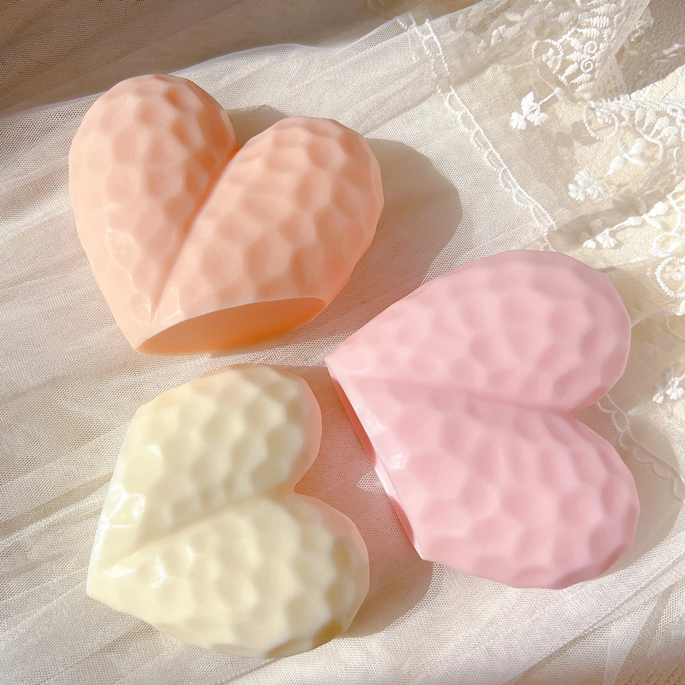 

Wedding Table Decor Souvenir Scented Candle Mold Valentine's Day Mother's Day Gift Diamond Heart Shape Silicone Mold
