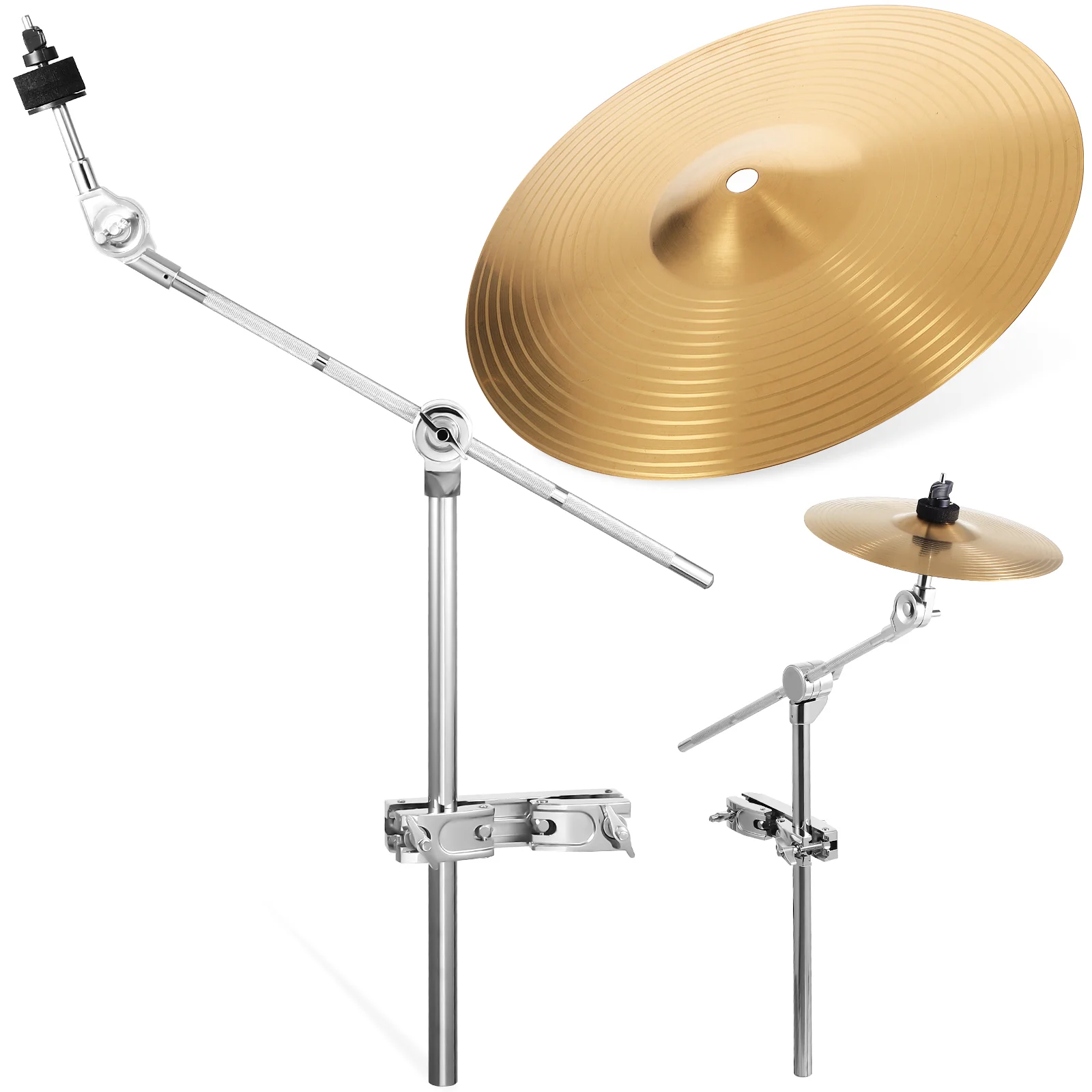 

Splash Cymbal 10 Inch Drum Set Low Volume Cymbal with Cymbal Boom Stand Extension Mount for Practice Cymbals
