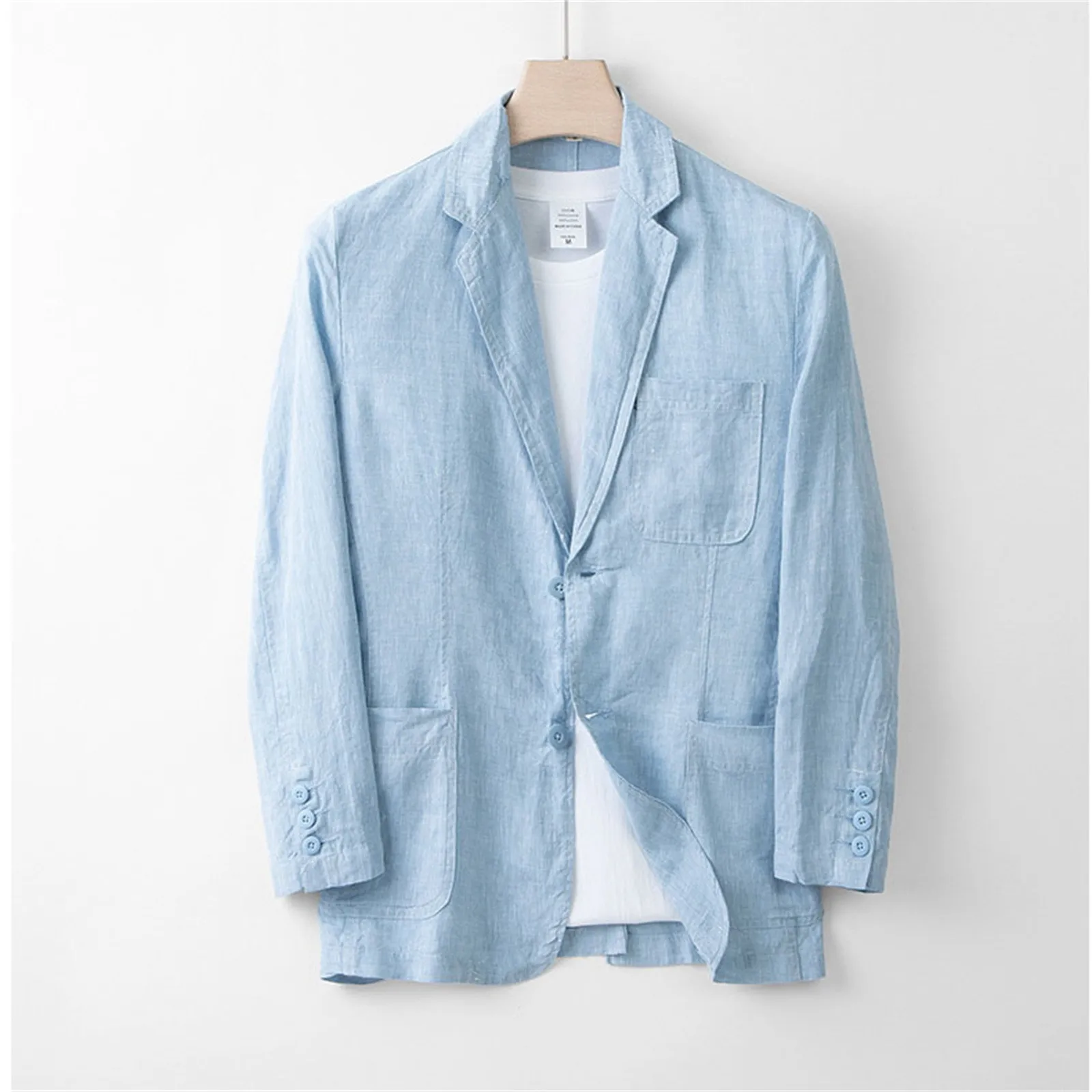 

Men's Casual Slim Fit Linen Jacket Lightweight 2 Button Sport Coat Jacket Casual Mens Beach Wedding Attire Tan Suit Jacket Men