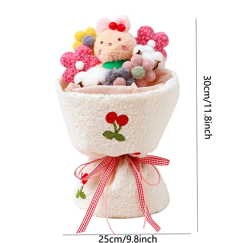 Valentine's Day Plush Dolls Cartoon Bouquet For Children Girlfriend Creative Cute Anime Flower Christmas New Year Gifts 2023 images - 6