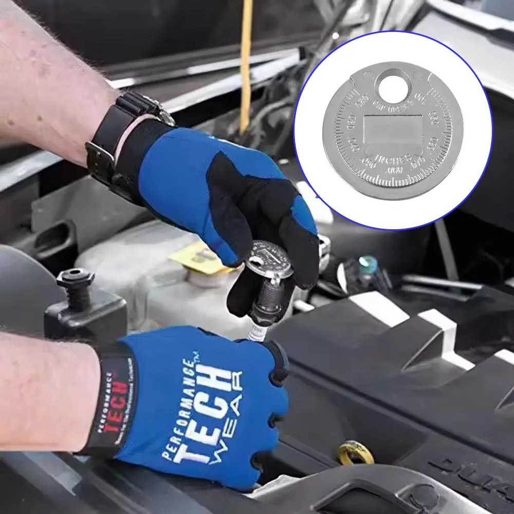 

1 шт., щуп из цинкового сплава, диапазон 0,6-2,4 мм, серебряная свеча зажигания, инструмент для измерения зазора, двойные измерительные весы, инструмент для измерения калибра