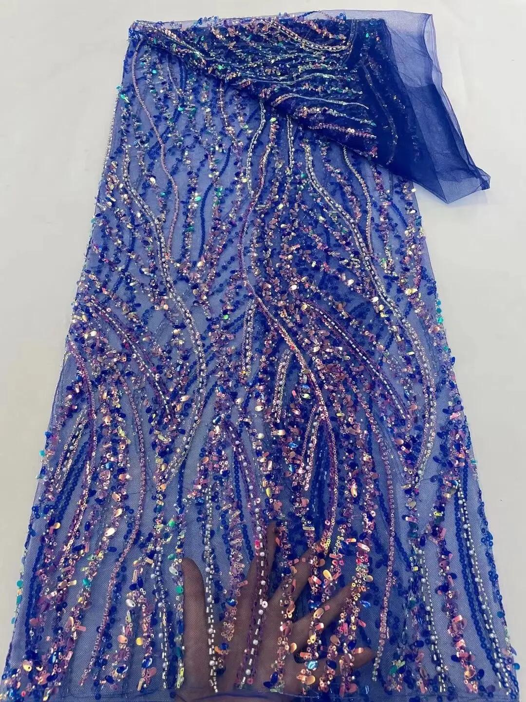 

Высококачественная искусственная вышивка с блестками, бусинами, французское Сетчатое кружево, нигерийская ткань для свадебного вечернего платья