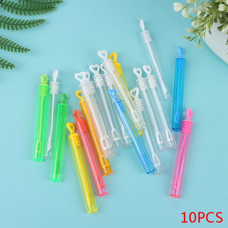 

10Pcs Wand Tube Bubble Soap Bottle Wedding Gift for Guest Birthday Party Decorat kids outdoor toys bubble tube