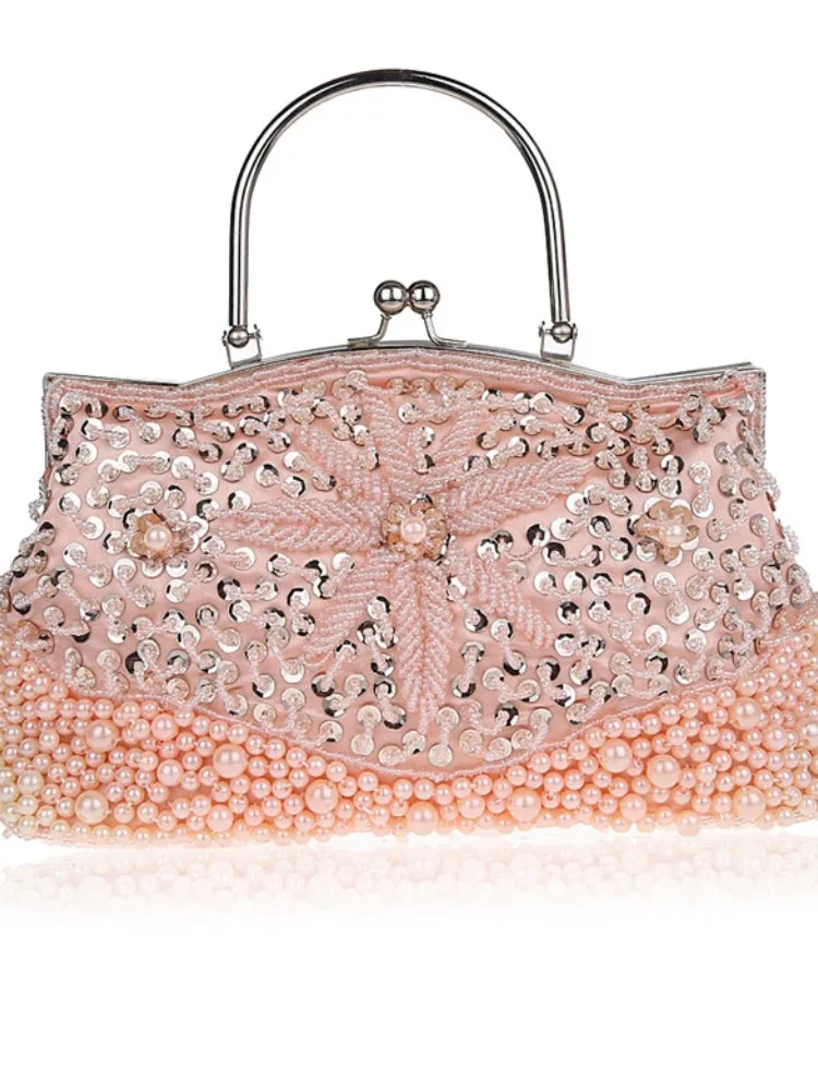 

Vintage Beaded Embroidered Bag Sequin Bag Handmade Beaded Bag Craft Bag Elegant and Practical Cheongsam Wedding Banquet Dress Ba