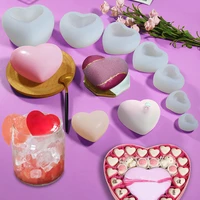 3d love heart silicone mold aroma plaster candle wax mold diy heart shaped dessert mousse moulds handmade home decoration