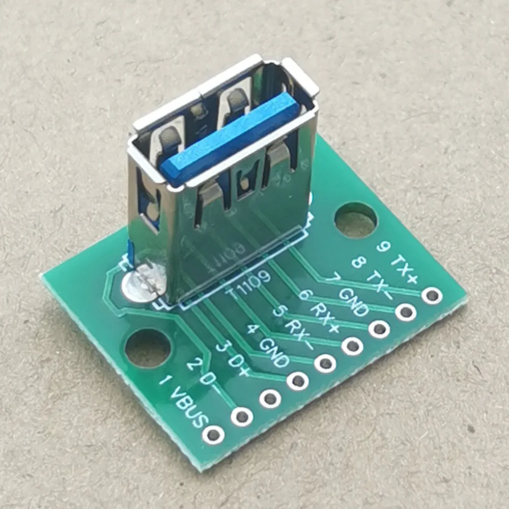 

1pc Vertical USB 3.0 Female Head A Connector Socket With PCB Converter Adapter Breakout Board USB3.0 Dock Port