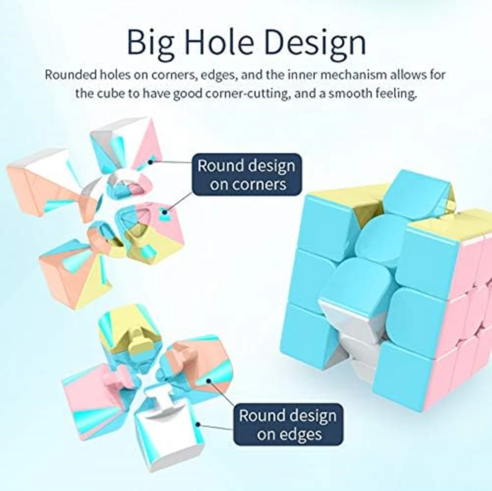 Moyu Marcaron Series кубик Meilong3 3x3x3 Кубик мультяшный цвет Быстрая гладкая поворота-Твердый