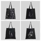 Женская сумка-тоут MABULA, многоразовая сумка-шоппер из минималистичного графического материала, Экологичная холщовая Студенческая сумка для книг, Повседневная рабочая сумка большого размера