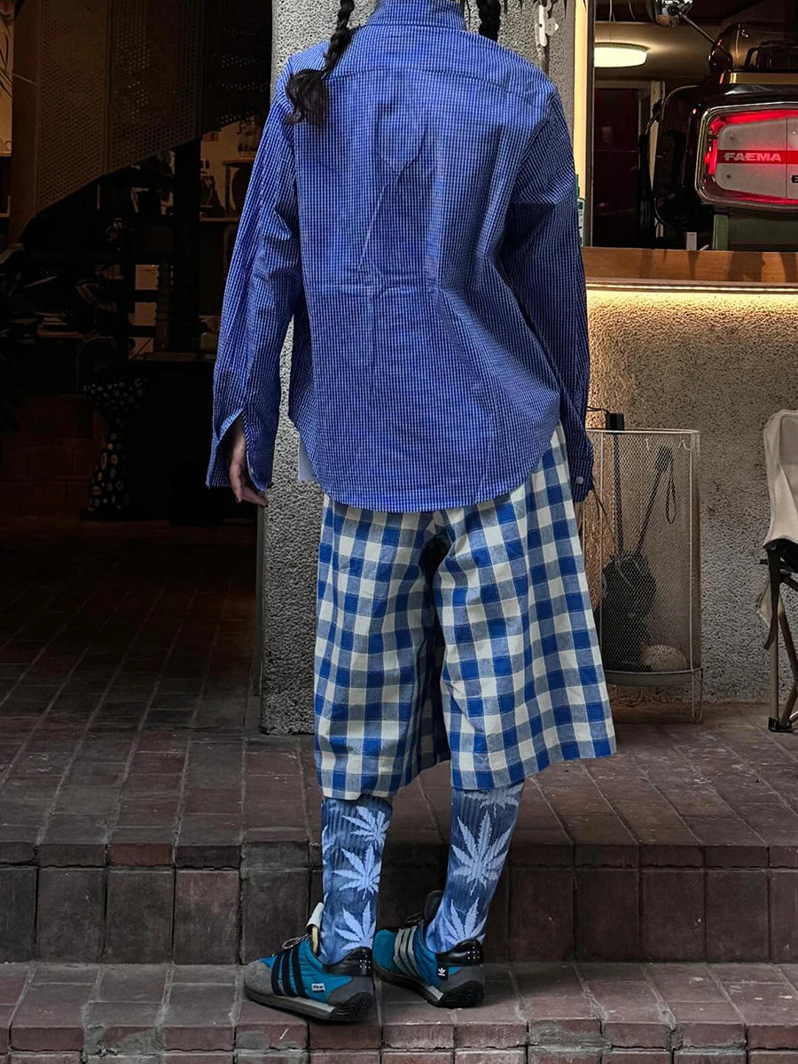 Женские винтажные клетчатые мешковатые шорты REDDACHiC хлопковые свободные короткие