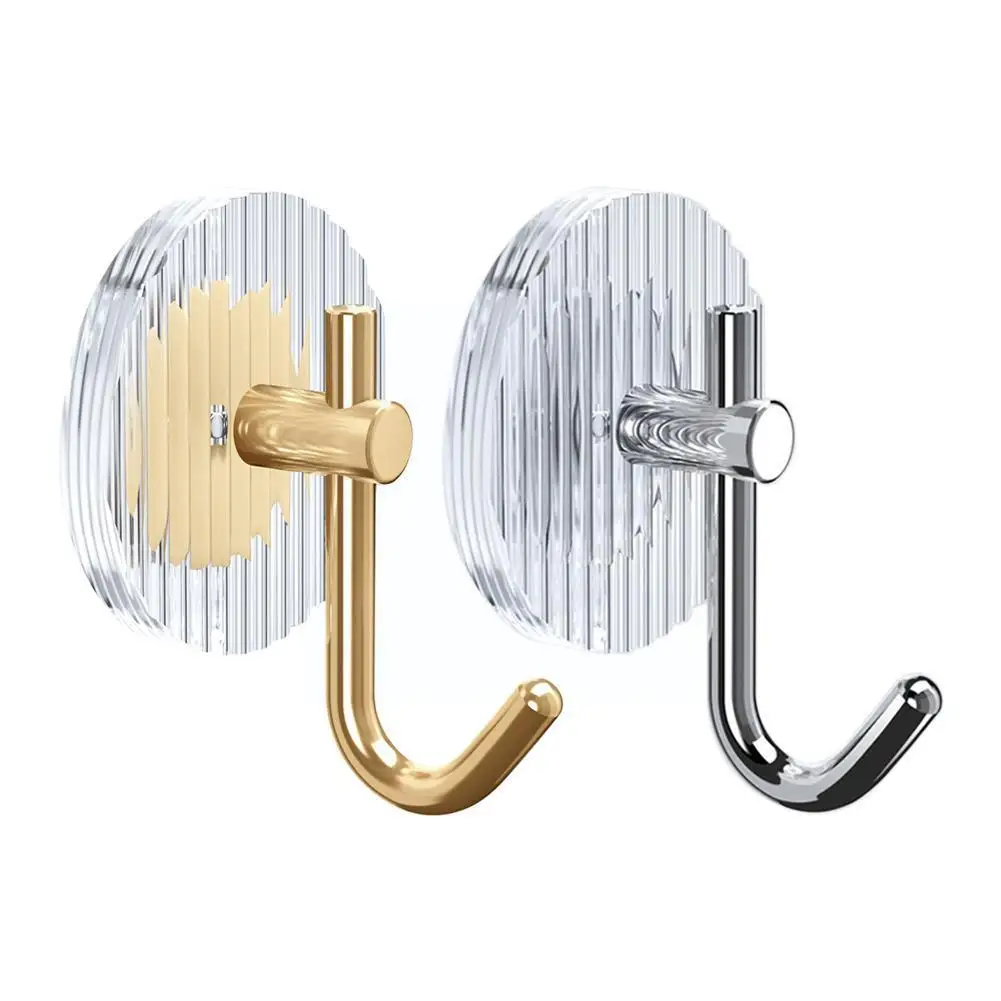 

Wall Hooks Acrylic Shower Hook For Hanging Gold Hook Bathroom Towel Coat Holder Rack Kitchen Organizer Accessories L3Y7