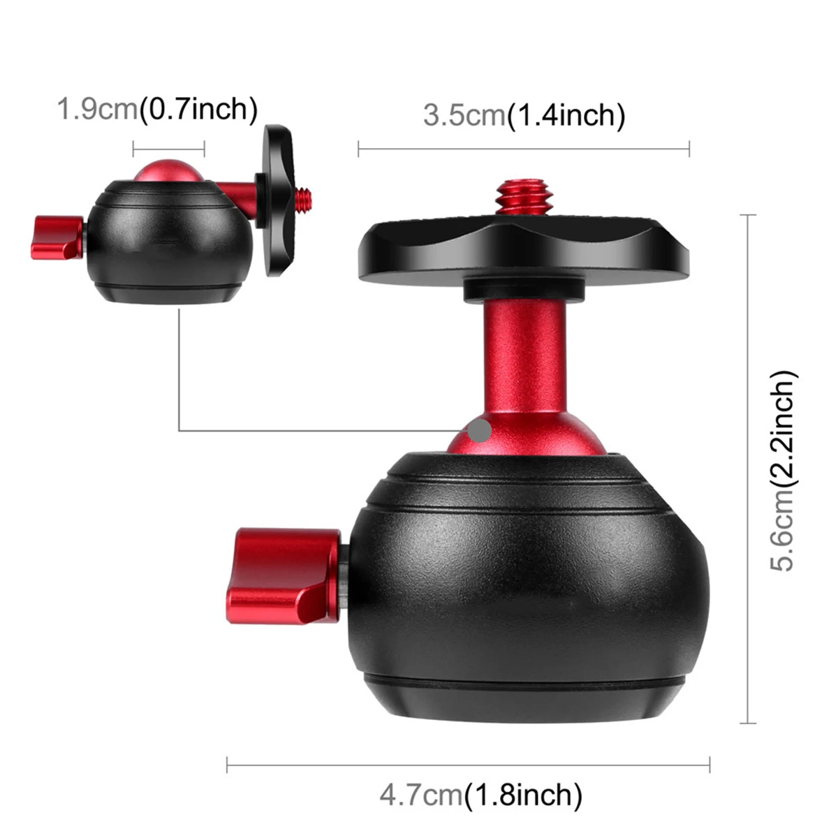 

360 Degree Panoramic Metal Tripod Ball Head Adapter 1/4 Inch Holder Mount for DSLR Cameras Tripod Heads
