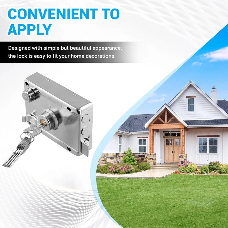 Exterior Door Locks Security Anti-Theft Lock Multiple Insurance Wood Gate Hardware Indoor Dormitory-FS-PHFU