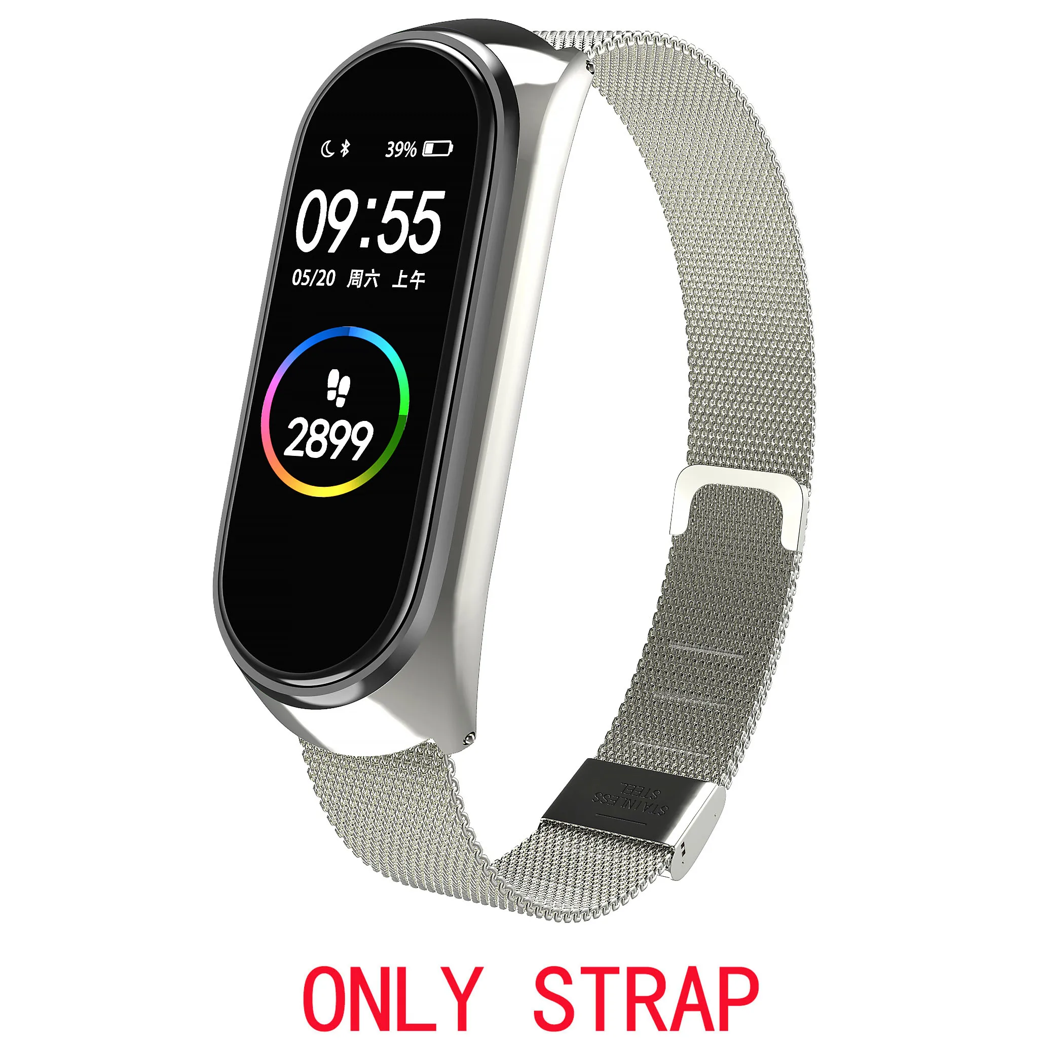 Ремешок для Xiaomi Mi Band 5 браслет 4 ремешок Amazfit Миланского Плетения Из Нержавеющей
