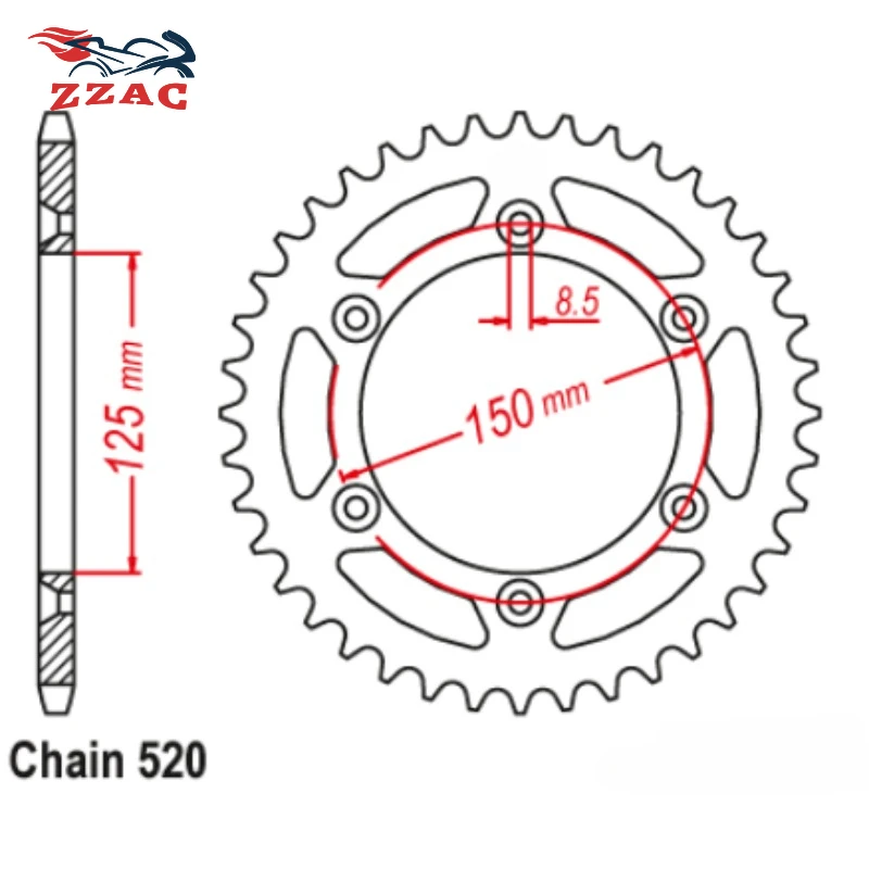 Задняя звездочка для мотоцикла 520 45T KTM 200 250 400 450 525 530 EXC Enduro SX Racing LC4 LSE SMR MXC Desert EGS-E