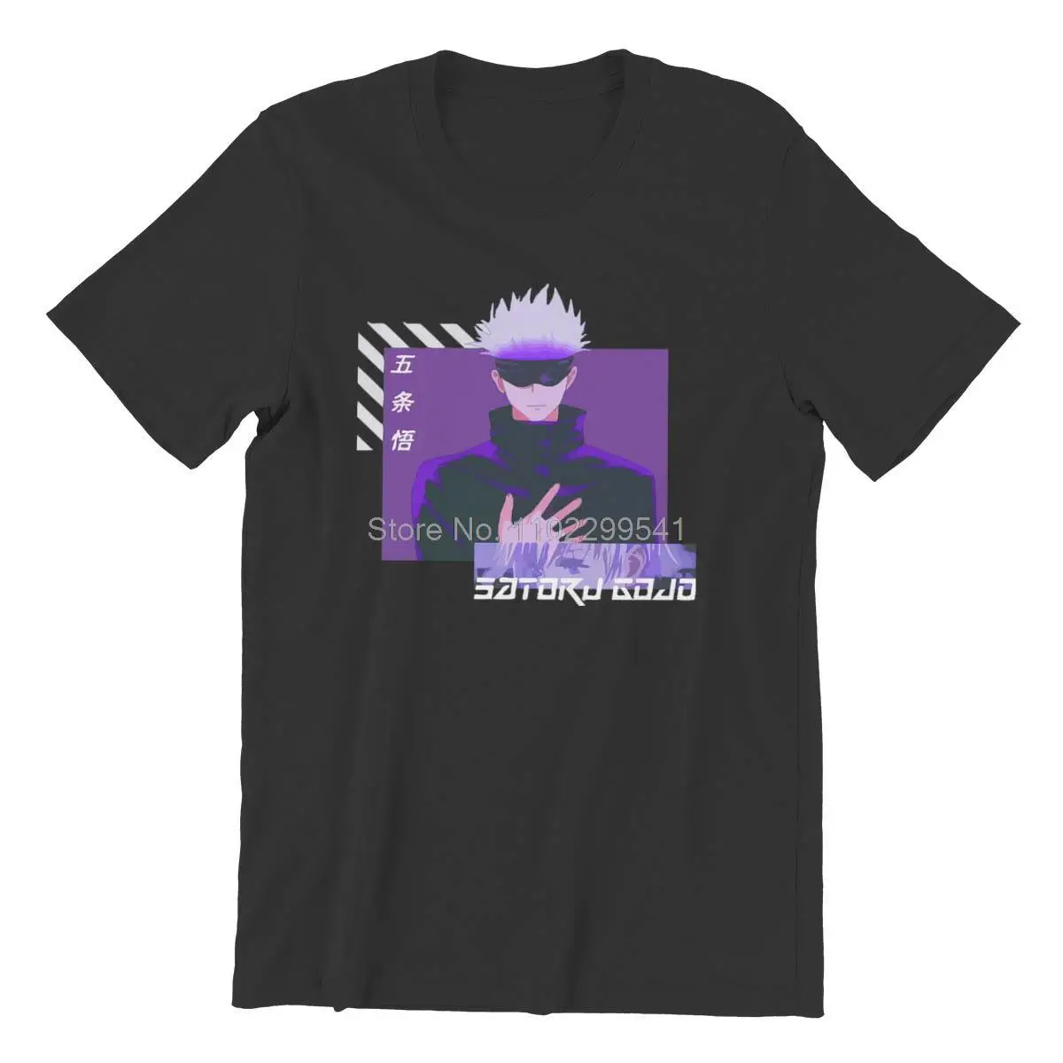 

Белая Летняя мужская хлопковая уличная одежда Gojo juютсу kaisen американского размера с японским аниме принтом