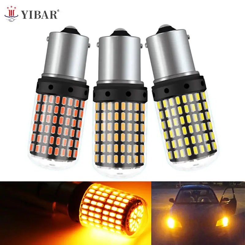 

1X Желтый 1156 1095 1141 P21W BA15S 7506 LED 3014 144-SMD светильник воротник