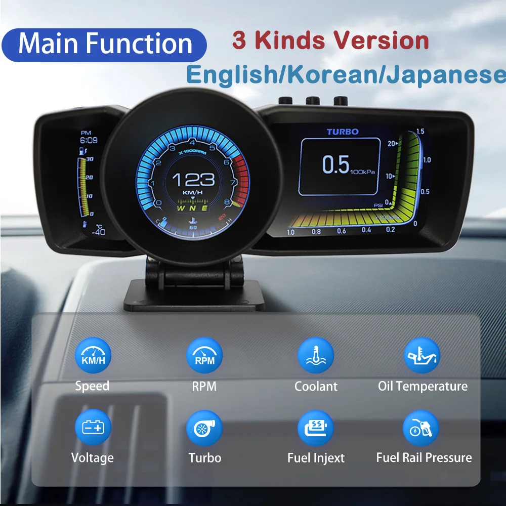 Новинка 2022 г. Автомобильный многофункциональный приборной панели HUD с