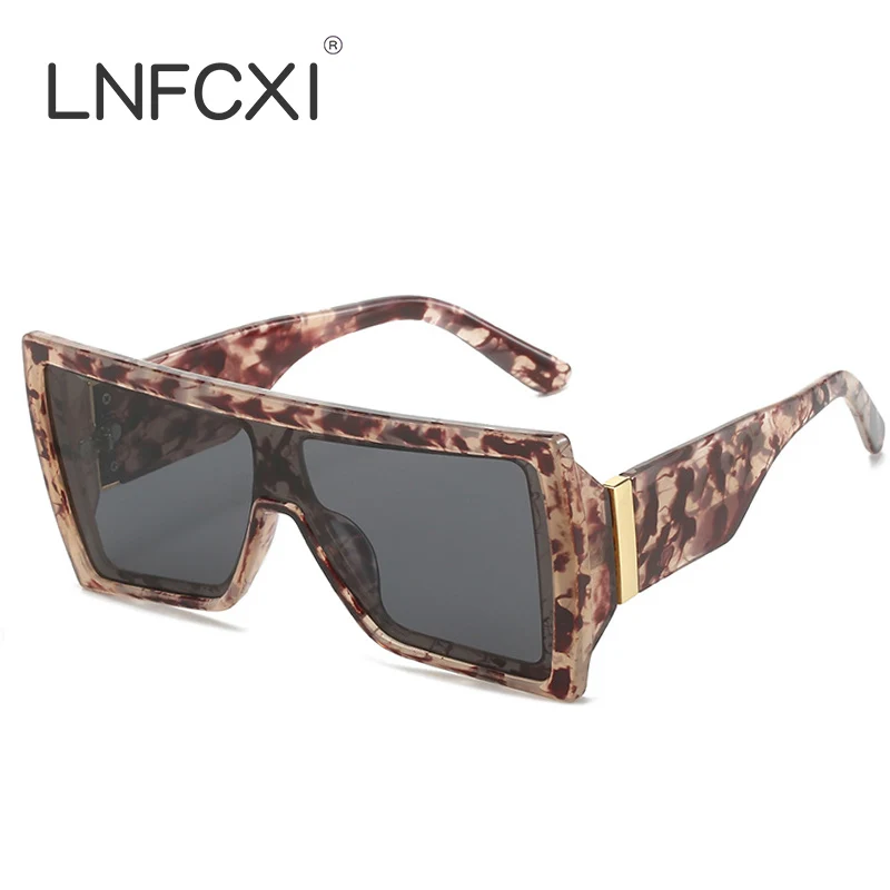 

LNFCXI Fashion Square Sunglasses Women Men Retro Style One Piece Sun Glasses Gradient Shades Luxury Brand Designer Eyewear Uv400