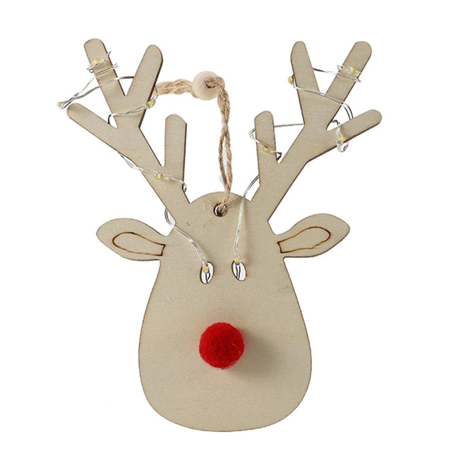 

Christmas String Light Wooden Elk Plate String Lights With 10 LED Festival Themed Night Light Ornament For Party Home