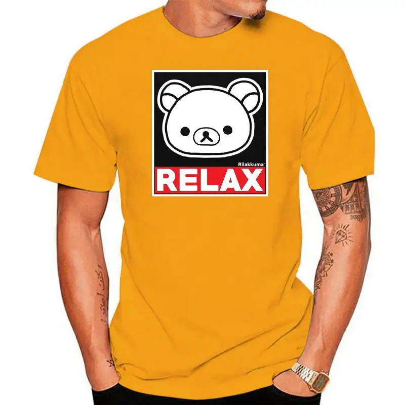 

Летняя модная футболка с коротким рукавом, бесплатная доставка, аутентичная футболка Rilakkuma Bear Relax San-X, размеры S-2XL, Новинка