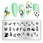 Пластины для стемпинга ногтей BORN PRETTY с изображением животных пластины из нержавеющей стали Шаблон для дизайна ногтей с изображением отпечатков пальцев шаблон для ногтей